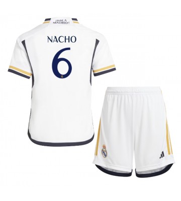 Real Madrid Nacho #6 Hjemmebanesæt Børn 2023-24 Kort ærmer (+ korte bukser)